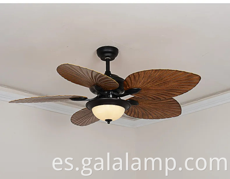 Lámpara de ventilador de techo de control remoto retro para el comedor